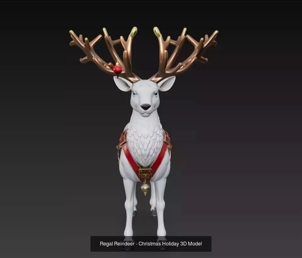 Reindeer Collection - Stylized Holiday 3D Model Bundle _2