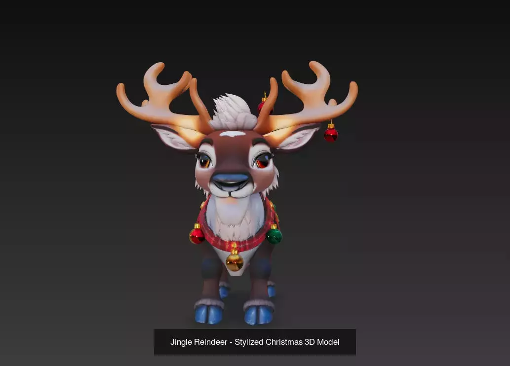 Reindeer Collection - Stylized Holiday 3D Model Bundle _3
