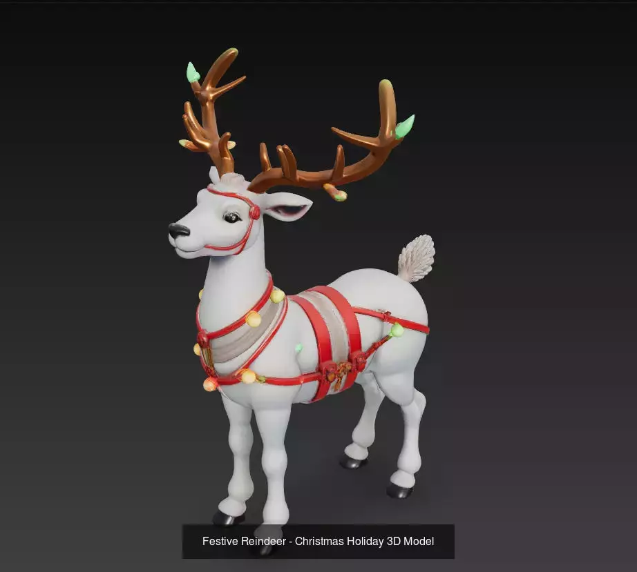 Reindeer Collection - Stylized Holiday 3D Model Bundle _4