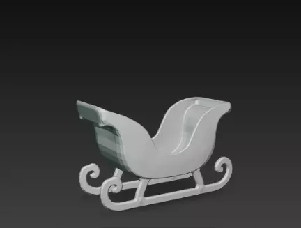 3D Christmas Sleigh Model Festive Holiday Scene 3D print model_5