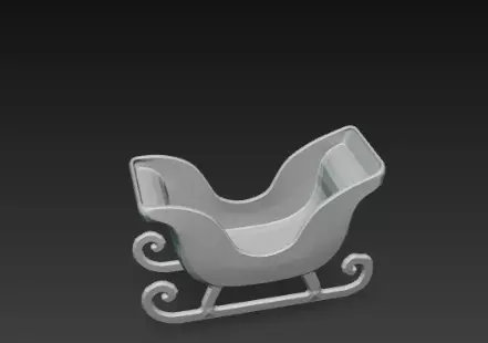 3D Christmas Sleigh Model Festive Holiday Scene 3D print model_0