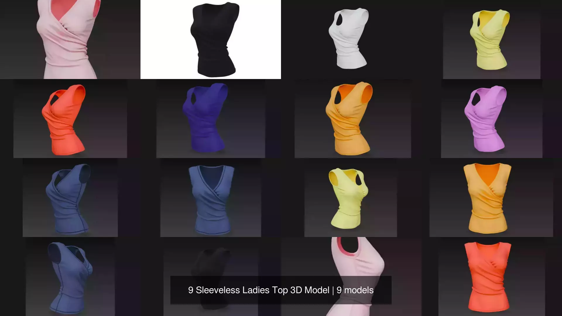 9 Sleeveless Ladies Top 3D Model 3D Model Collection_0