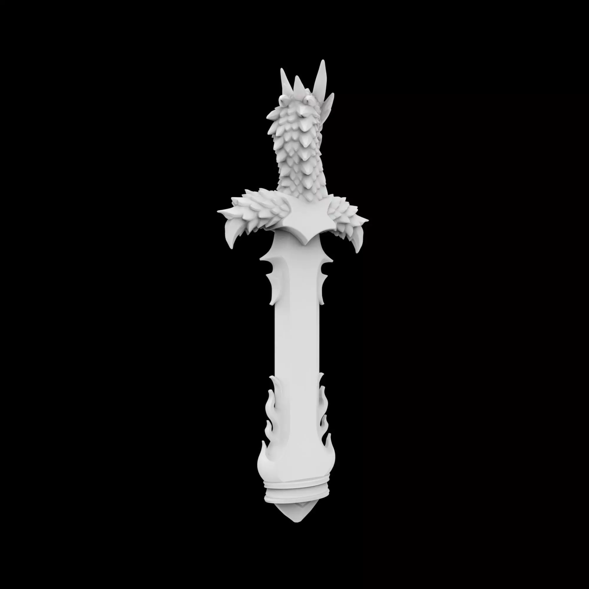 Fantasy Dragon Sword 3D Print Model 3D print model_2