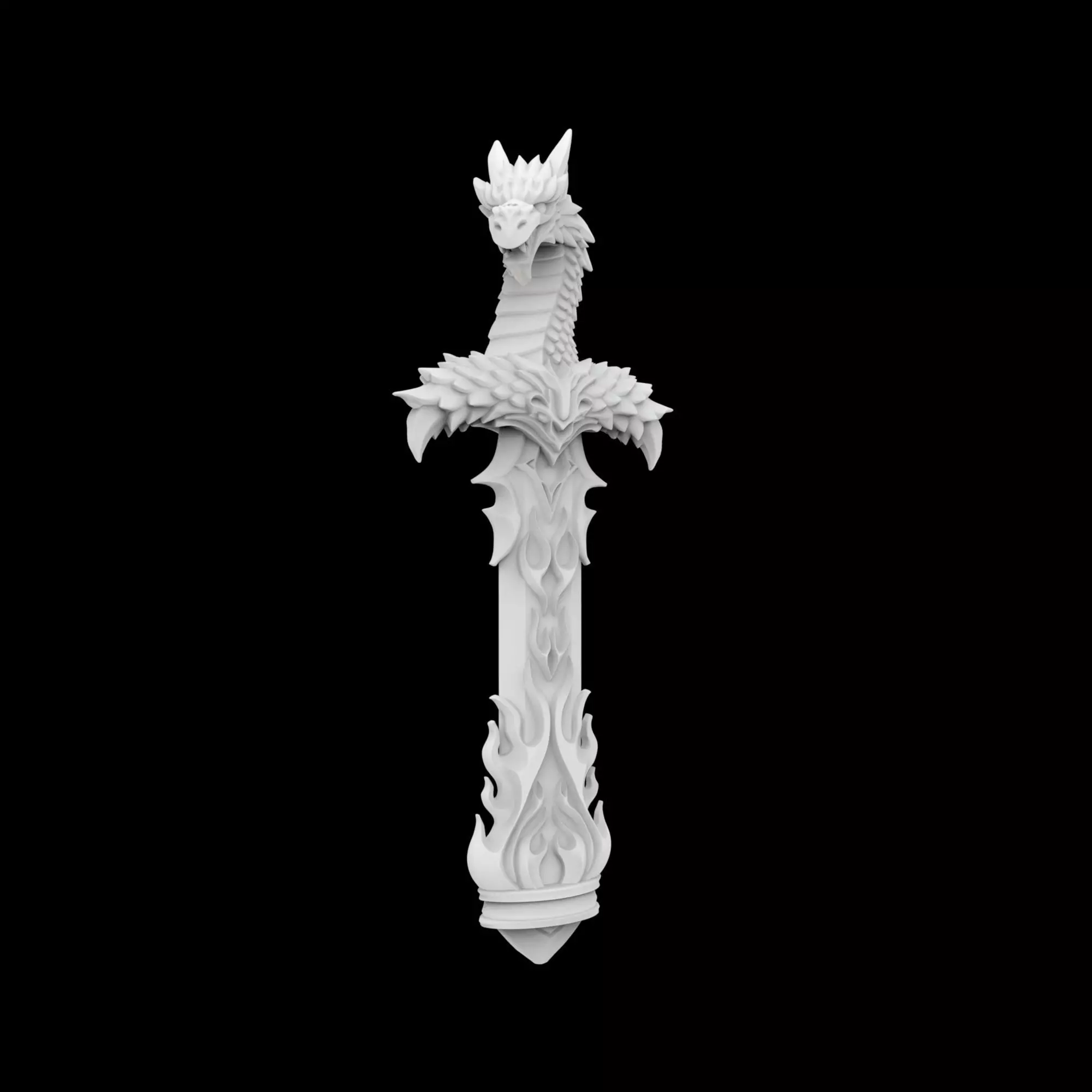 Fantasy Dragon Sword 3D Print Model 3D print model_0