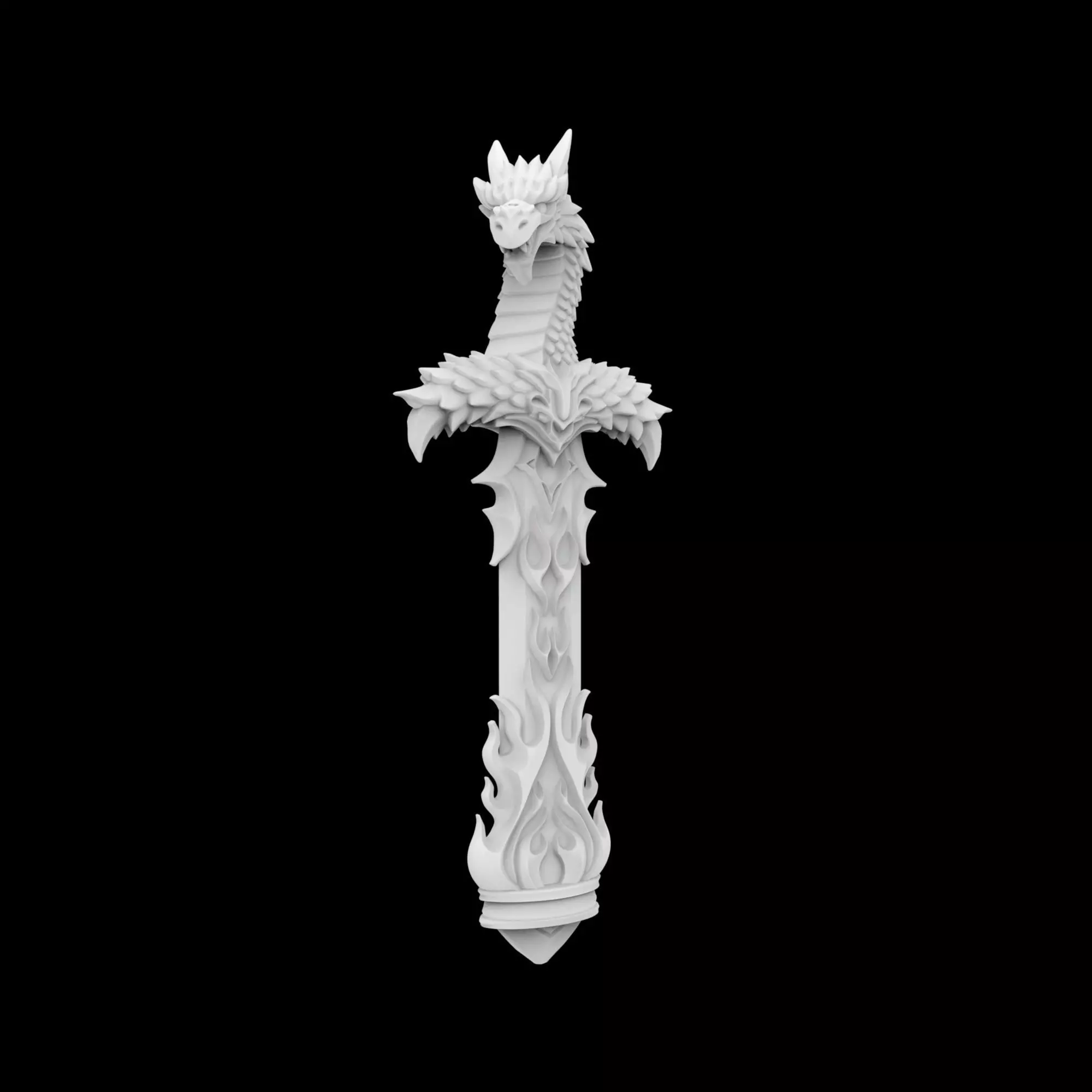 Fantasy Dragon Sword 3D Print Model 3D print model_4