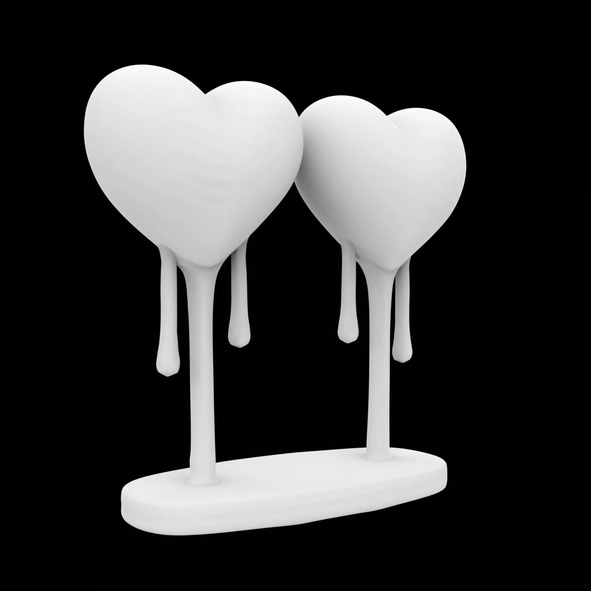 Heart Couple with Hanging Legs 3D Print Model 3D print model_2