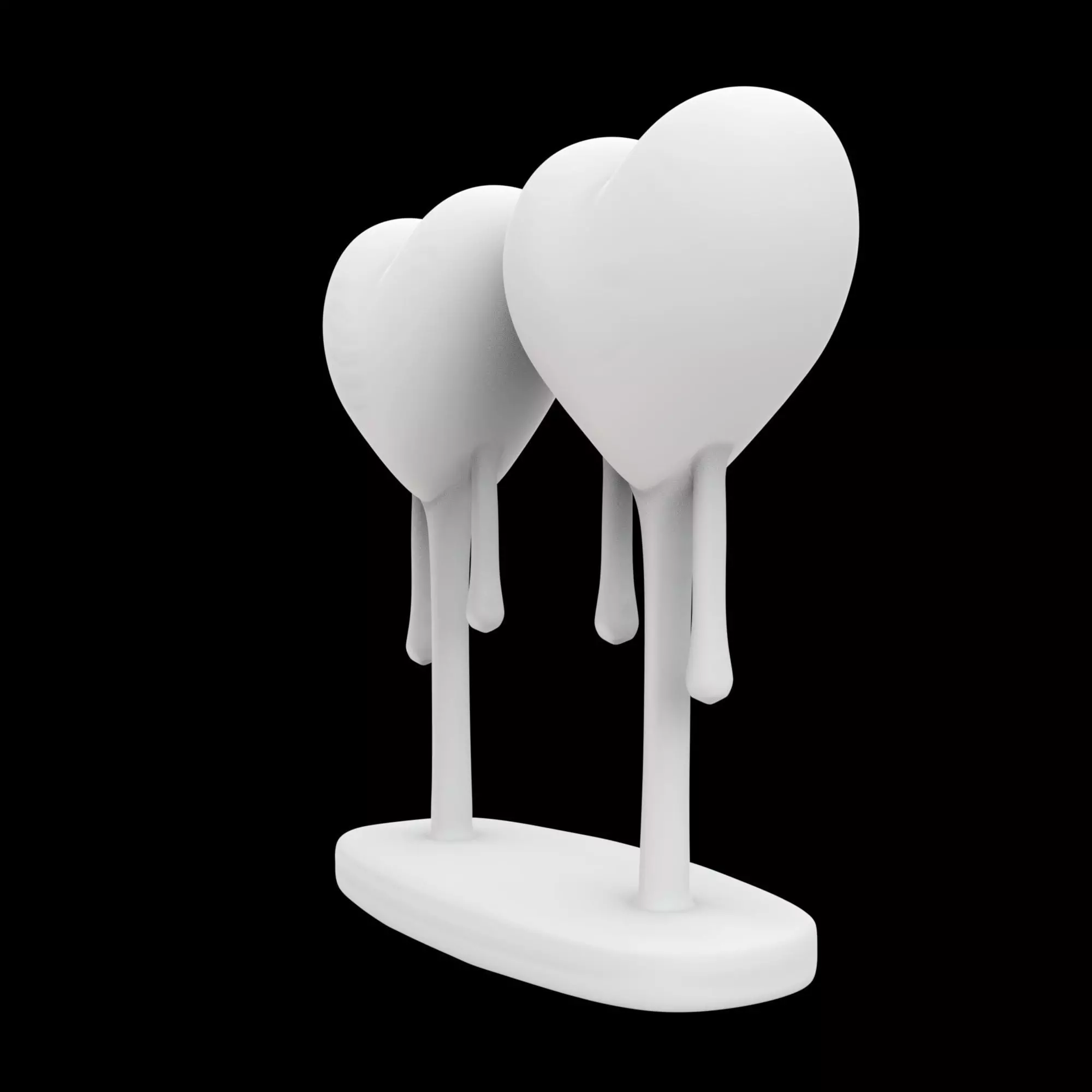 Heart Couple with Hanging Legs 3D Print Model 3D print model_3