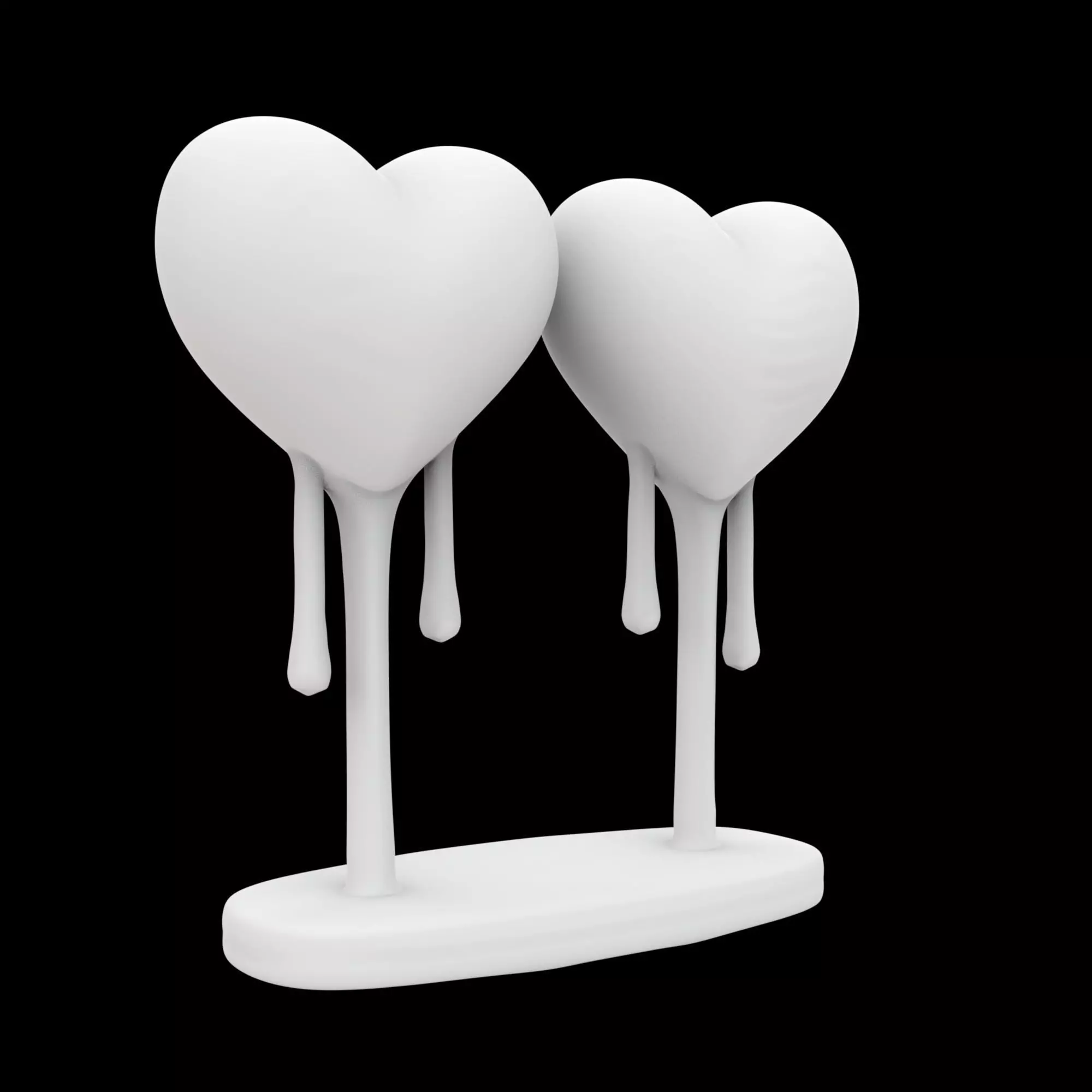 Heart Couple with Hanging Legs 3D Print Model 3D print model_4