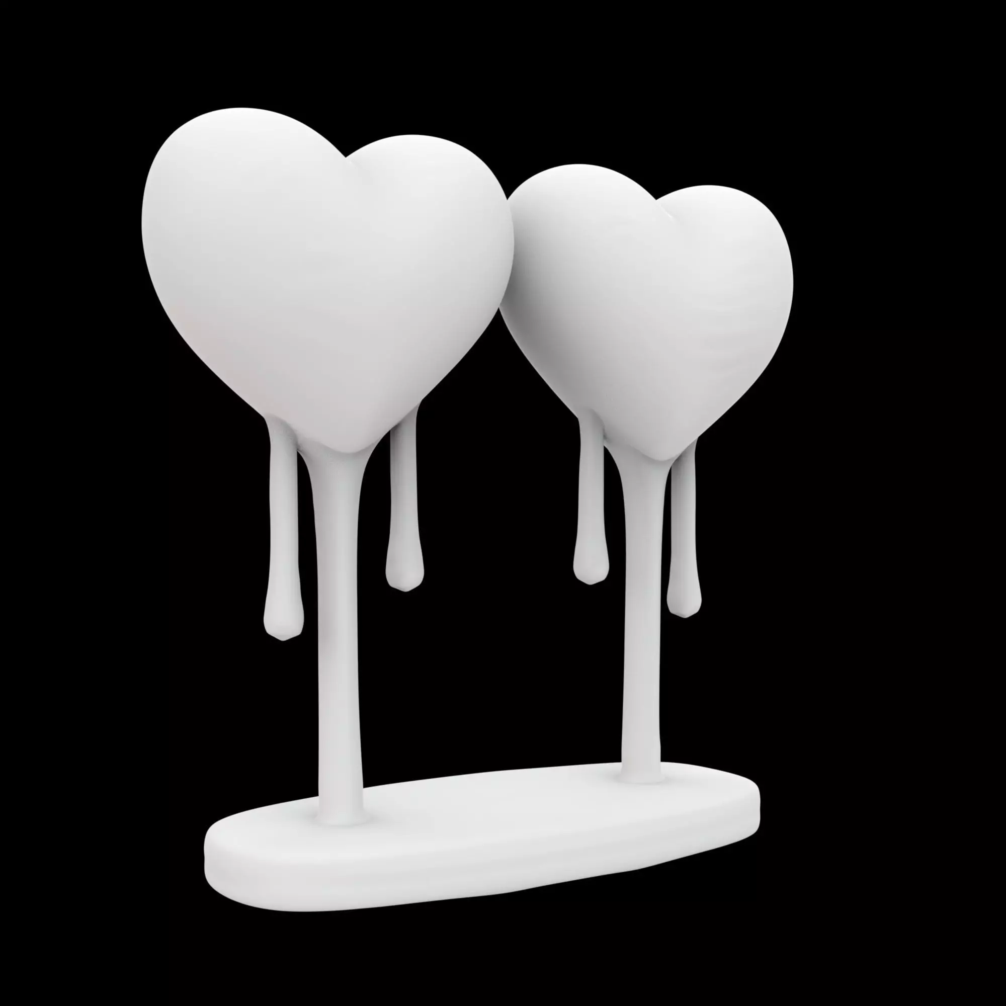 Heart Couple with Hanging Legs 3D Print Model 3D print model_0