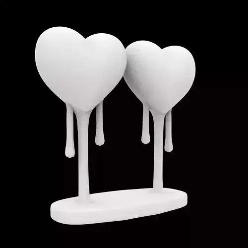 Heart Couple with Hanging Legs 3D Print Model