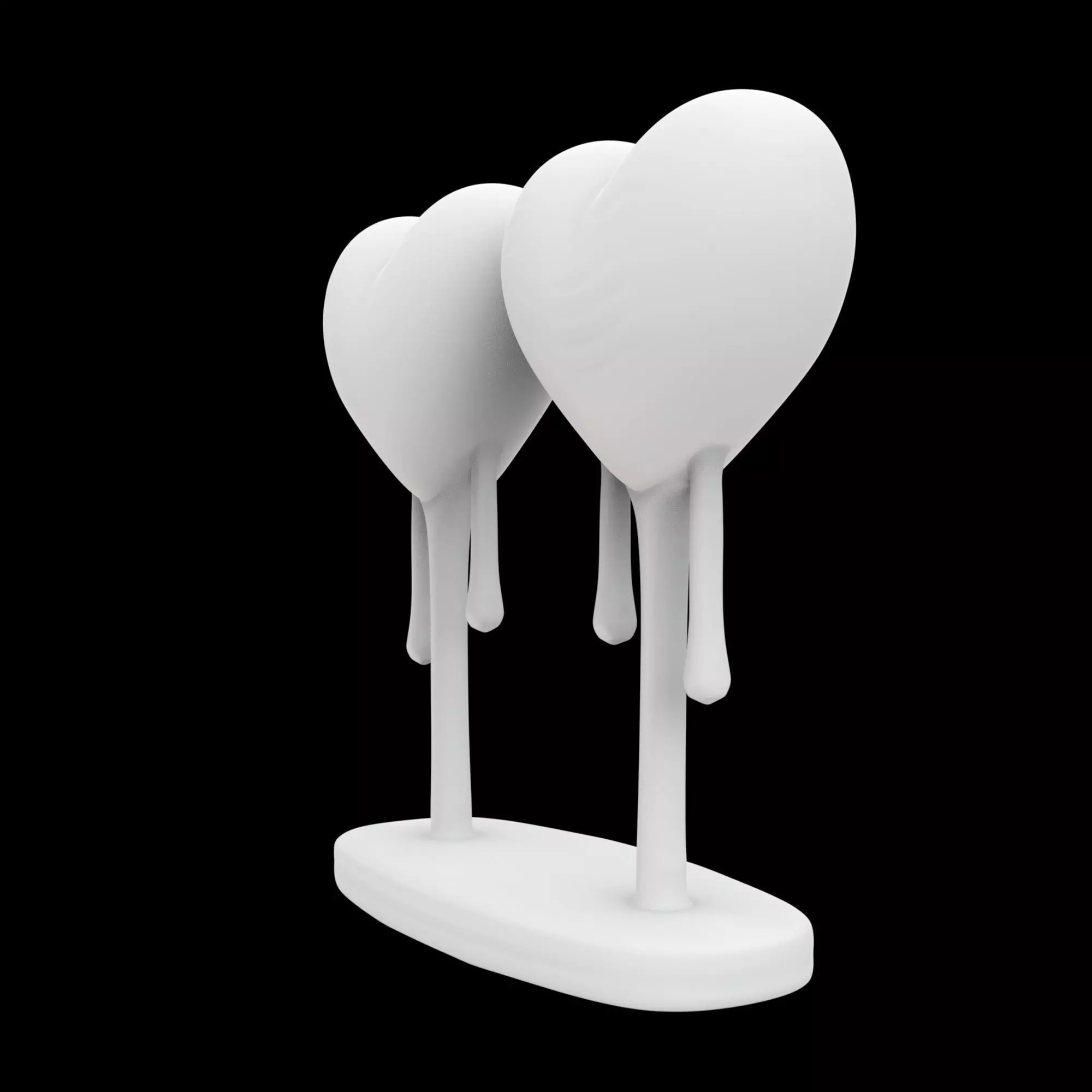 Heart Couple with Hanging Legs 3D Print Model 3D print model_1