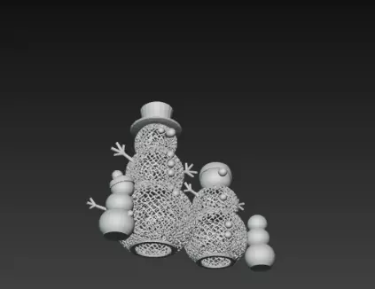 3D Snowman Family Model Merry Christmas Scene 3D print model_13