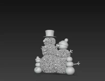 3D Snowman Family Model Merry Christmas Scene 3D print model_8