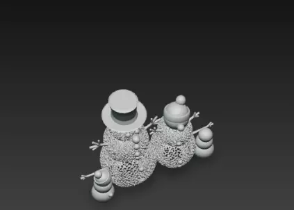 3D Snowman Family Model Merry Christmas Scene 3D print model_11