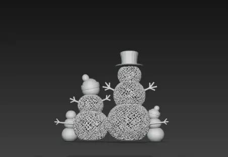 3D Snowman Family Model Merry Christmas Scene 3D print model_5