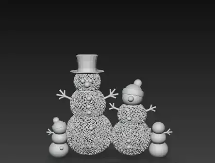 3D Snowman Family Model Merry Christmas Scene 3D print model 3D Snowman Family Model Merry Christmas Scene 3D print model
