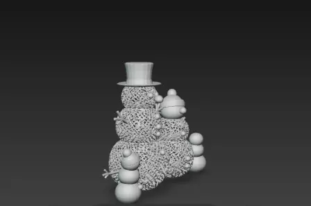 3D Snowman Family Model Merry Christmas Scene 3D print model_2