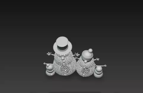 3D Snowman Family Model Merry Christmas Scene 3D print model_9