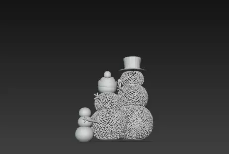 3D Snowman Family Model Merry Christmas Scene 3D print model_6