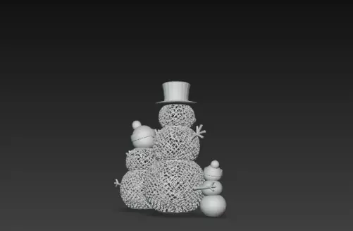 3D Snowman Family Model Merry Christmas Scene 3D print model_4
