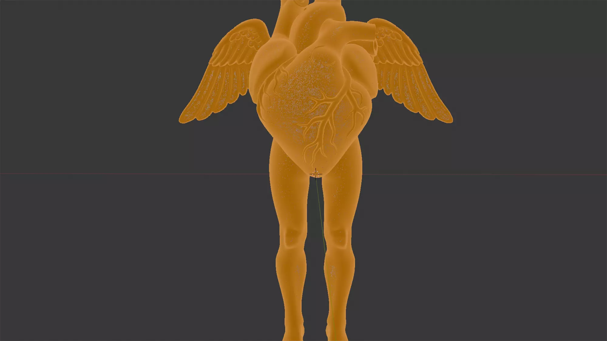 Heart With Hanging Legs And Wings 3D Print Model 3D print model_5