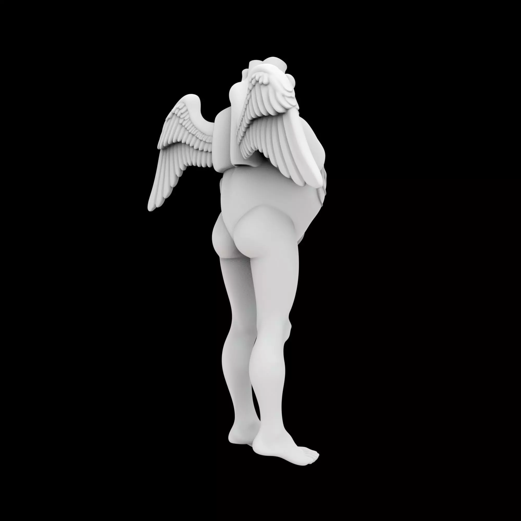 Heart With Hanging Legs And Wings 3D Print Model 3D print model_3