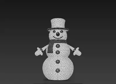 3D Christmas Snowman Model Winter Holiday Scene 3D print model