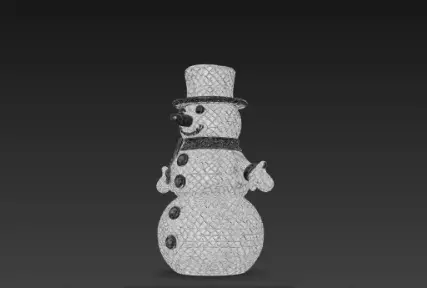 3D Christmas Snowman Model Winter Holiday Scene 3D print model_6