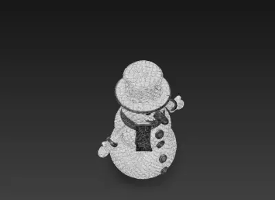 3D Christmas Snowman Model Winter Holiday Scene 3D print model_9