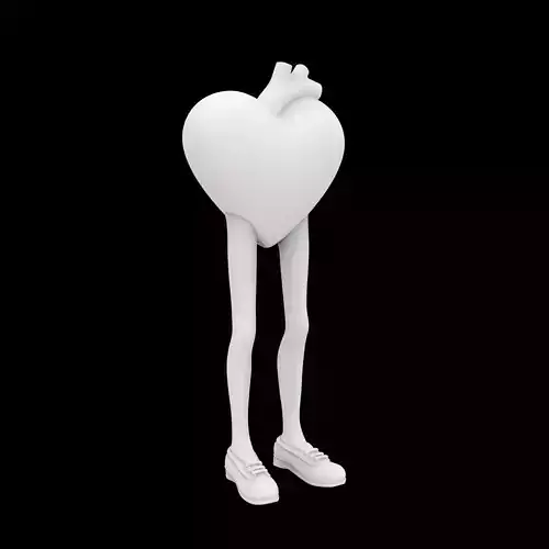 Heart With Shoes And Hanging Legs 3D Print Model