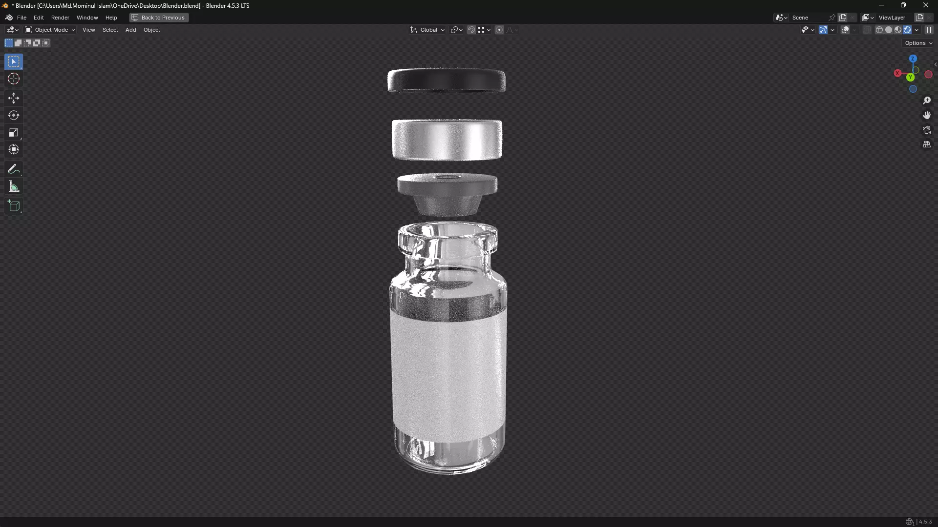 Injection Vial PBR Low-poly 3D model_24