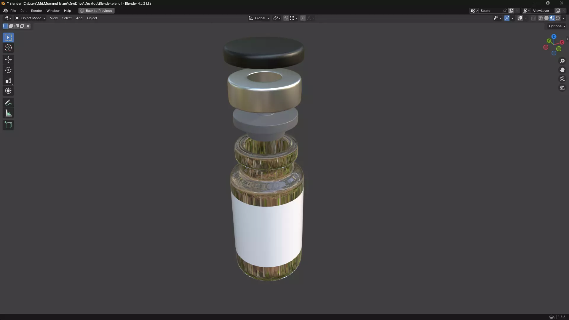 Injection Vial PBR Low-poly 3D model_22