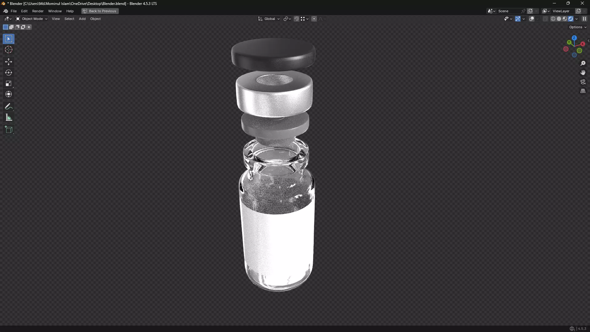 Injection Vial PBR Low-poly 3D model_23