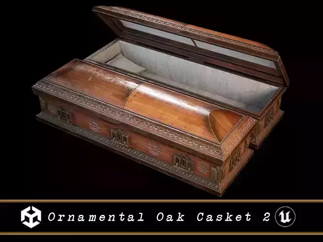 Ornamental Oak Wooden Casket 2