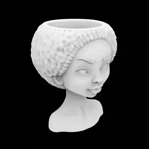 Minimalist African Girl Planter 3D Print Model