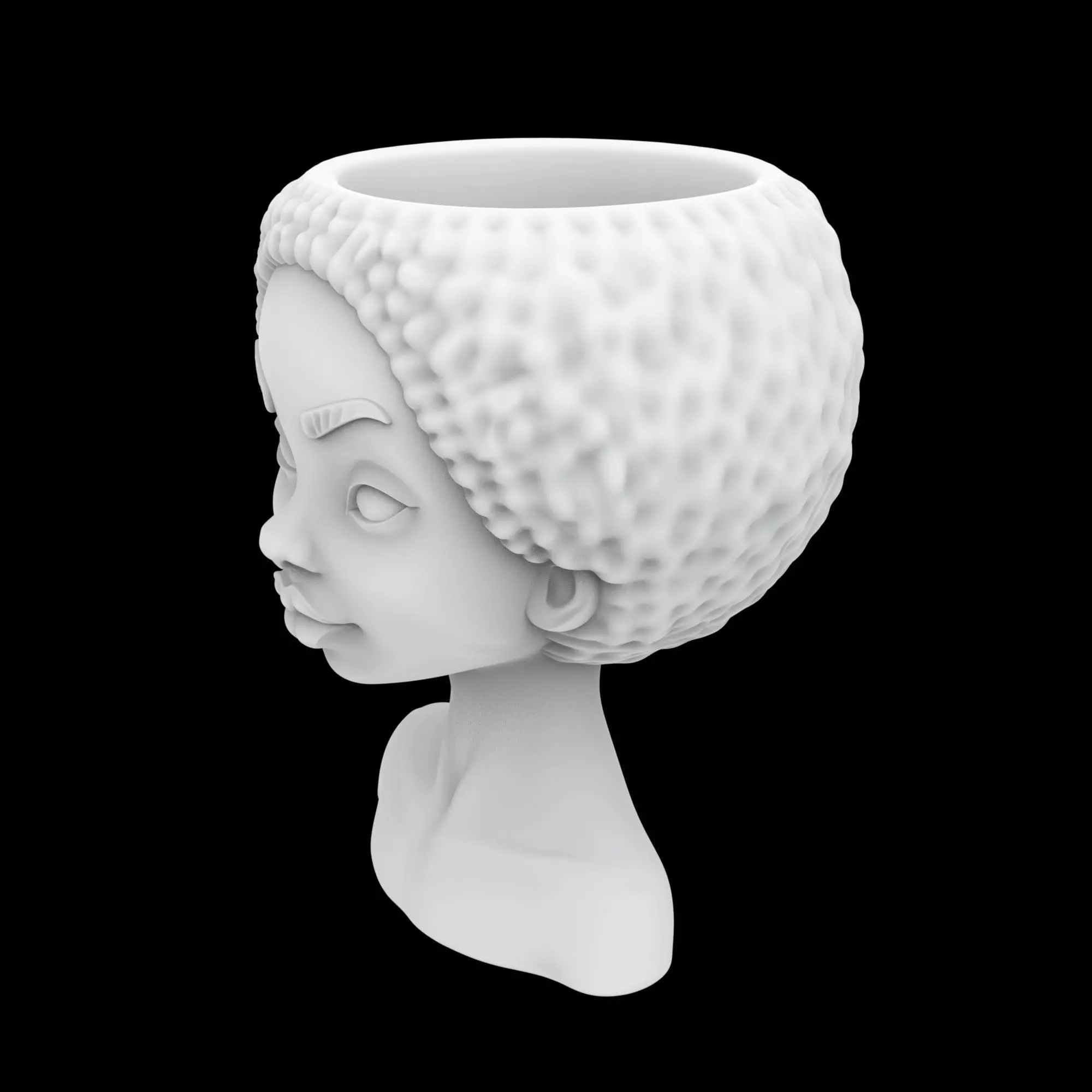 Minimalist African Girl Planter 3D Print Model 3D print model_1
