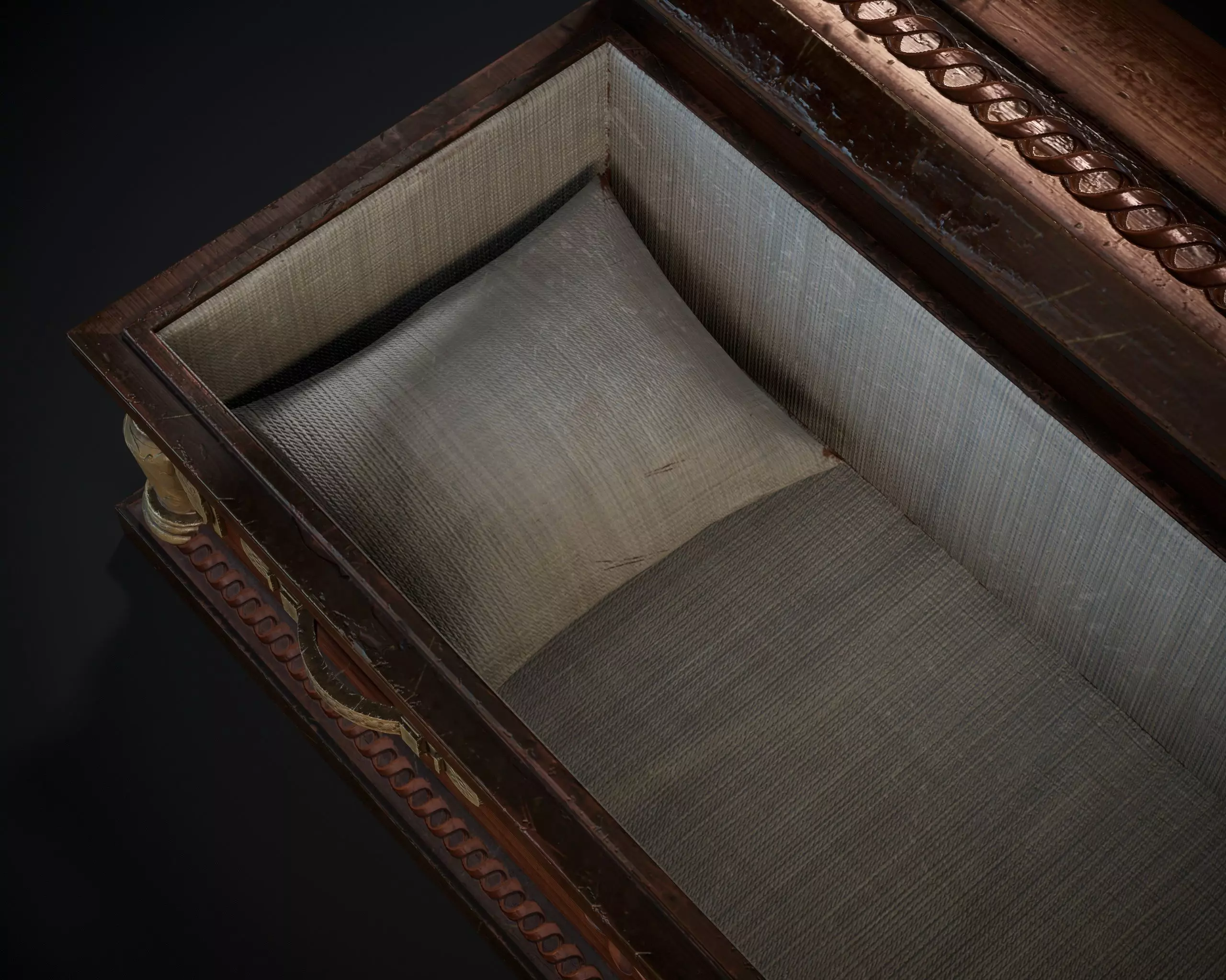Ornamental Oak Wooden Casket 1 Low-poly 3D model_18