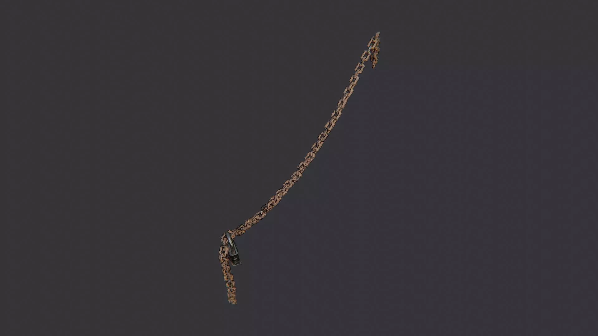 Rusty chain with padlock decor Low-poly 3D model_4