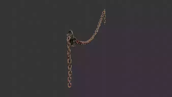 Rusty chain with padlock decor