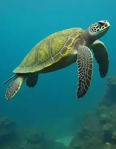 Sea Turtle Graceful Marine Reptile Animal Underwater Aqua