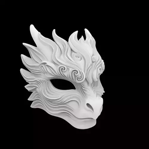 Wind Spirit Dragon Mask 3D Print Model