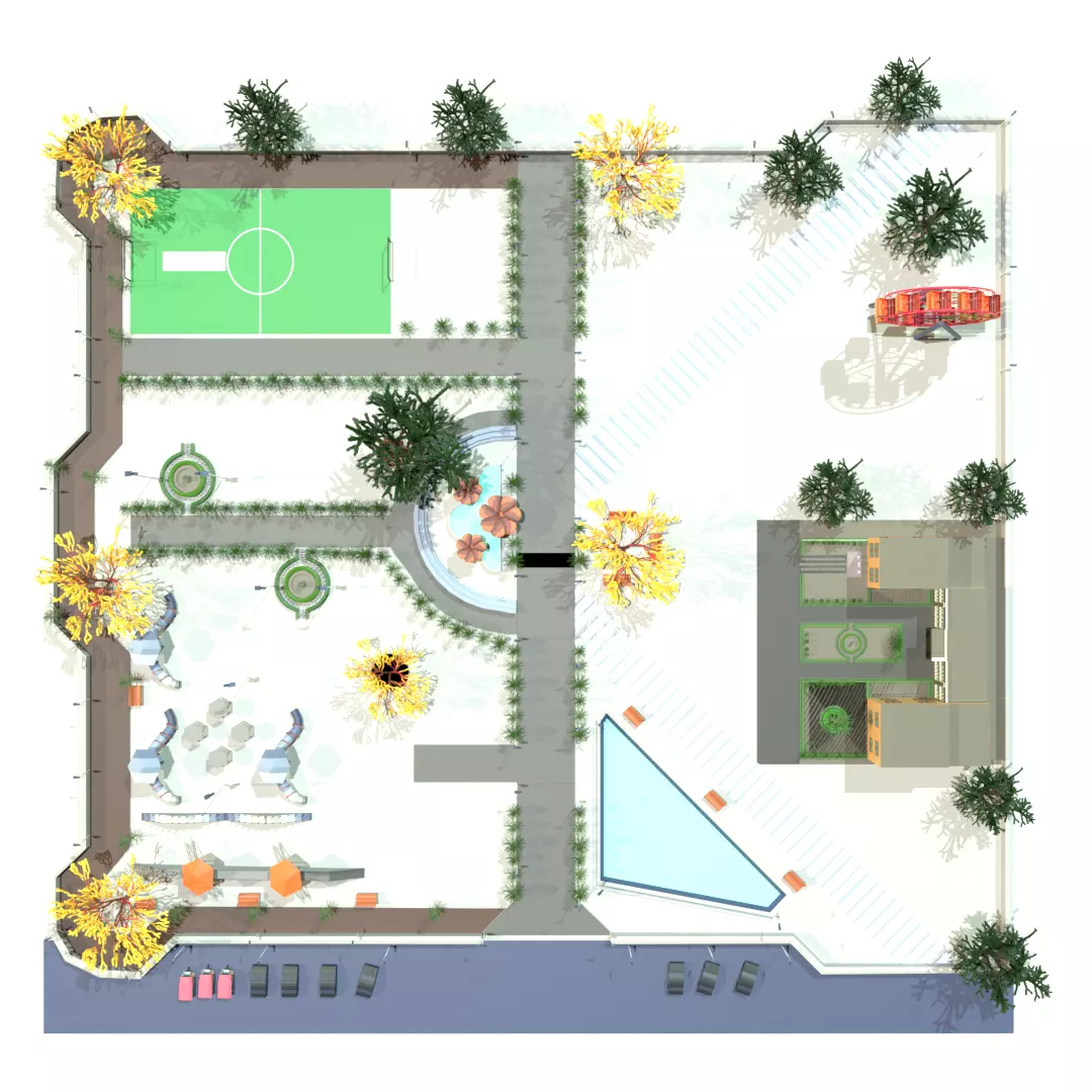 Detailed City Park 3D Model 3D model_2