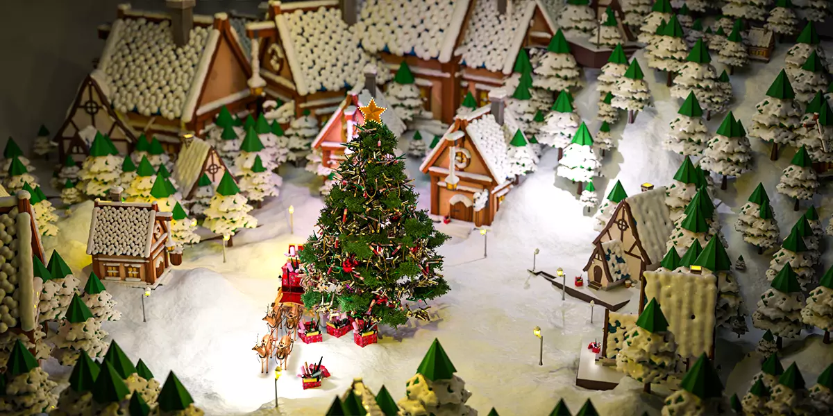 Snow Island Christmas Decoration Cosmetics Product Animation Low-poly 3D model_4