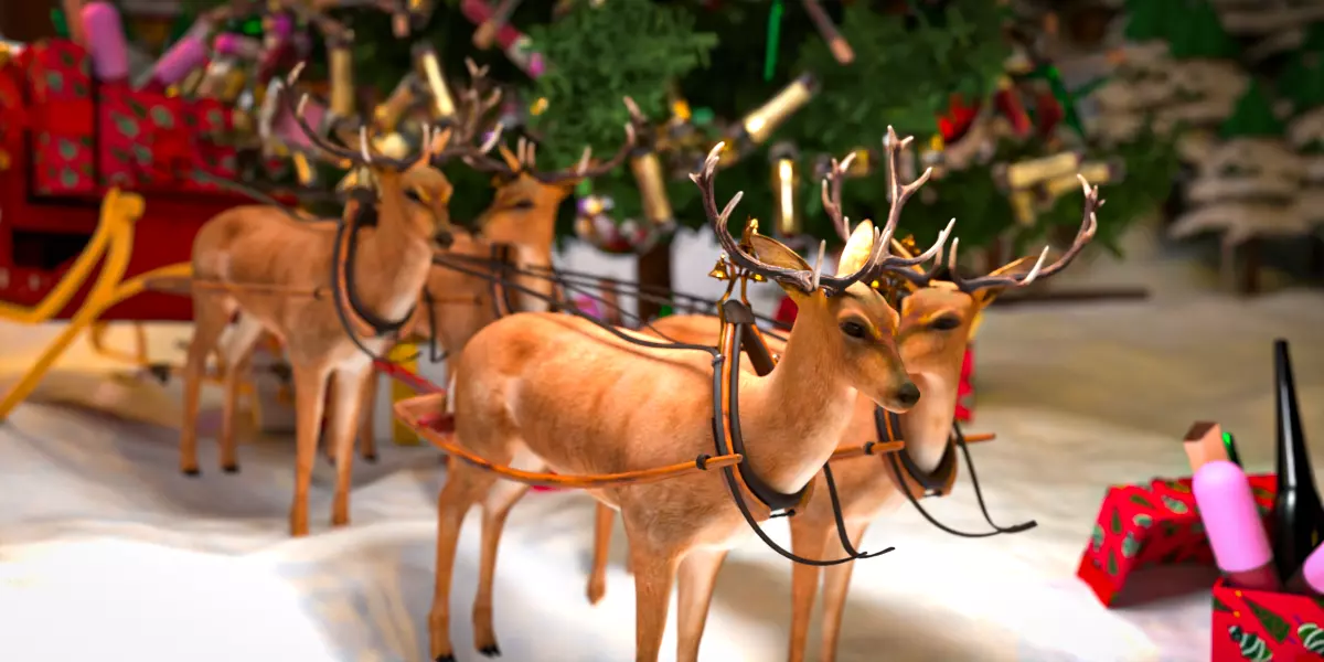 Snow Island Christmas Decoration Cosmetics Product Animation Low-poly 3D model_3