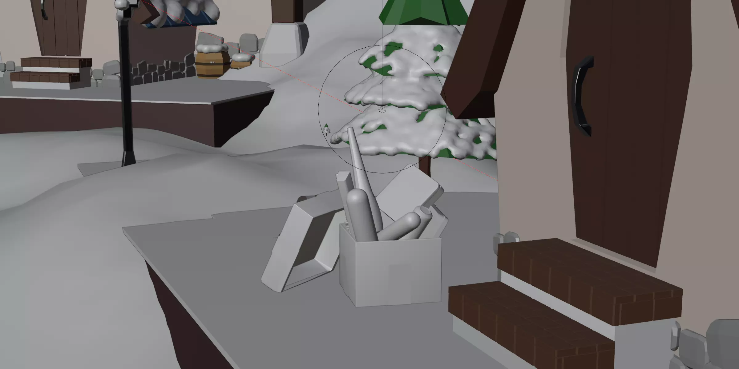 Snow Island Christmas Decoration Cosmetics Product Animation Low-poly 3D model_8