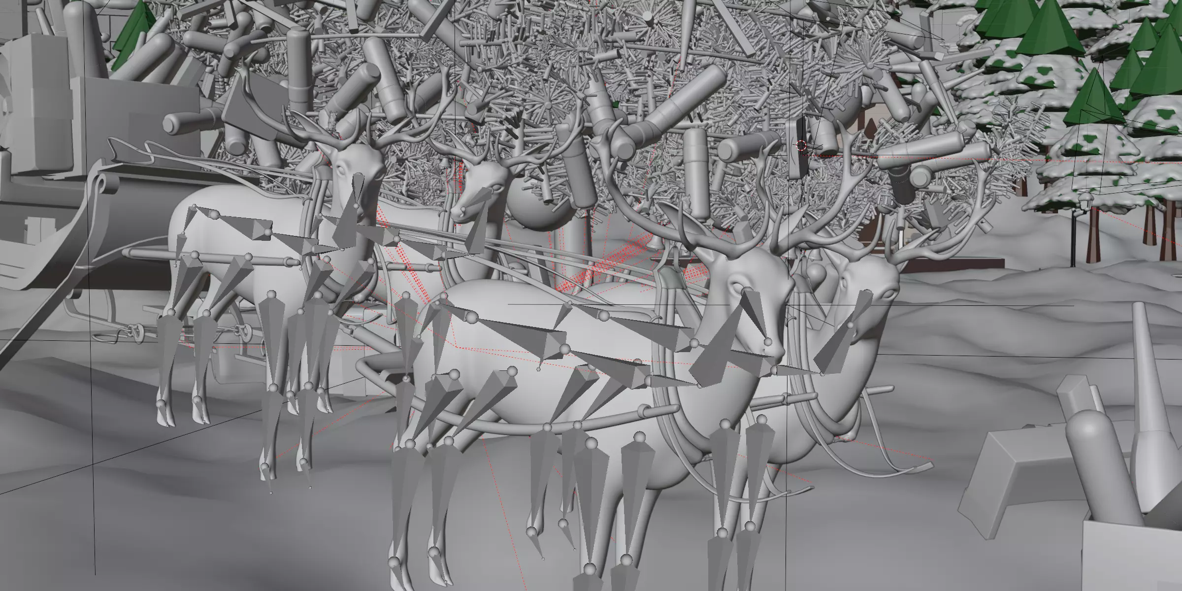 Snow Island Christmas Decoration Cosmetics Product Animation Low-poly 3D model_9