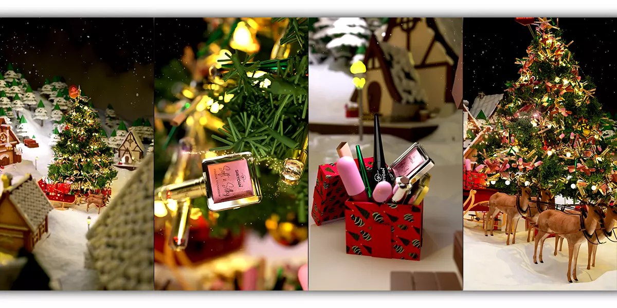 Snow Island Christmas Decoration Cosmetics Product Animation Low-poly 3D model_0