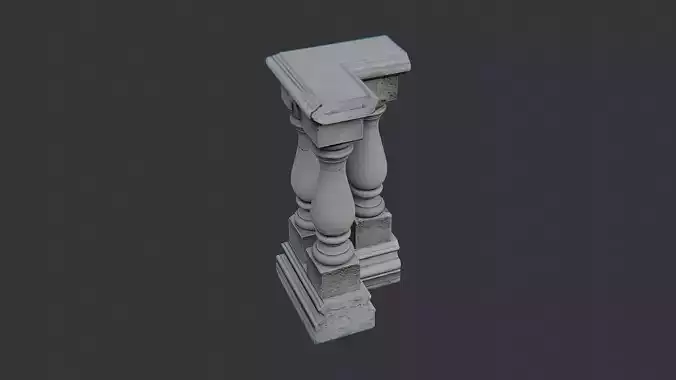 Stone Balustrade Corner with Columns