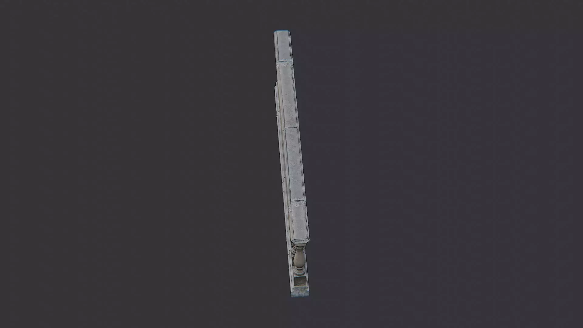 Stone Stair Balustrade Railing Low-poly 3D model_3