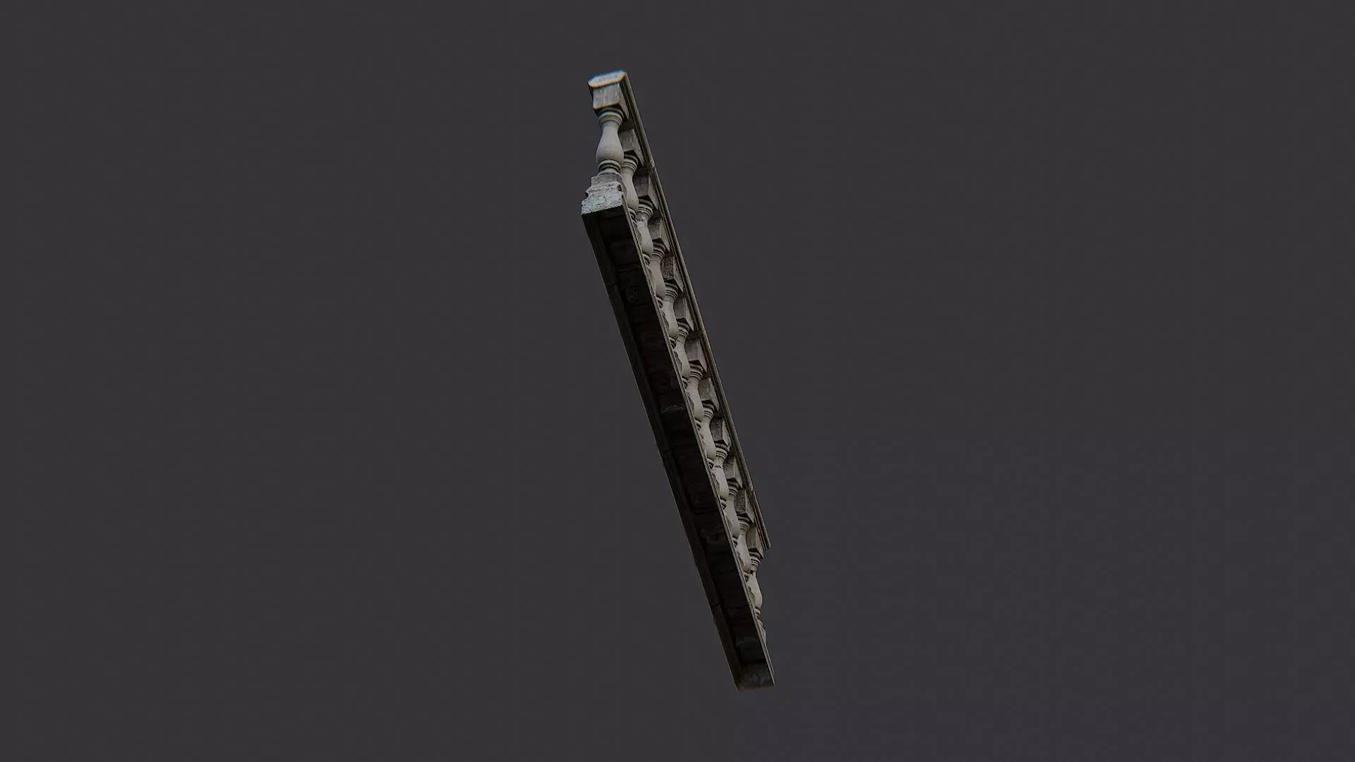 Stone Stair Balustrade Railing Low-poly 3D model_5